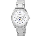 Reloj para hombre Casio Standard Analog Moon Phase con esfera blanca de cuarzo MTP-M300D-7A MTPM300D-7 blanco
