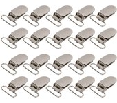 20 pinzas de metal para chupetes, broches para decoración de ropa, proyectos de manualidades, 20 unidades
