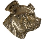 Staffordshire Bull Terrier, Staffy - placa conmemorativa con perro, agradecimiento personalizado, premio, diploma con dedicatoria de la marca Art-Dog marrón