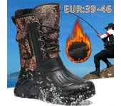 Botas de pesca antideslizantes impermeables al aire libre para hombre Botas de nieve cálidas de invierno Zapatos de senderismo para esquiar 41 azul