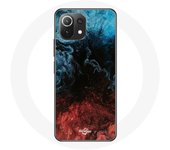 Coque pour Xiaomi Mi 11 Lite fond de texture abstraite rouge noir bleu
