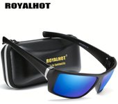 RoyalHot Gafas de Sol Deportivas Azules polarizadas Unisex Gafas de Sol Vintage Gafas Retro Sombras, UV400 negro