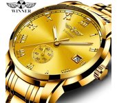 Reloj mecánico automático hueco informal de moda para hombre T-winner