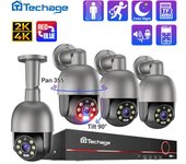 Techage 8CH 4MP PTZ Seguridad POE Sistema de cámara IP al aire libre AI Human Detect Kit de cámara NVR de vigilancia de audio y video bidireccional 1T AU Plug