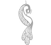 Les Trésors De Lily [Q3333] - Pendentif Argent 'Paon' argenté (rhodié) - 65x22 mm plata