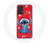 Coque pour Samsung Galaxy A32 5G Stitch neige joyeux Noël Fond Rouge