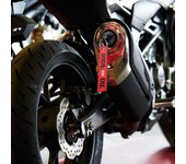 Silenciador de escape portátil pequeño de color negro, tapón para lavado de tuberías con bordado para llavero, llavero rojo RIDE OR DIE