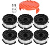 Carrete de cortacésped de 6 piezas con cubierta, accesorios de repuesto compatibles con BlackDecker AF100