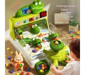 Máquina de pinball para juegos de mesa con forma de cocodrilo de dibujos animados, juguetes para niños, juego de tiro al blanco con temática de dinosaurios y música ligera