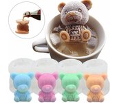 Fabricante de cubitos de hielo 3D con forma de osito, molde para pastel de Chocolate, bandeja para helado, herramienta DIY, whisky, vino, cóctel, molde de silicona