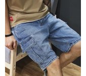 Shorts cargo de mezclilla holgados y modernos para hombre 28 gris negro