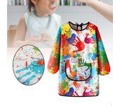 Delantal de pintura Art Smock para niños, suave, portátil, fácil de limpiar, baberos para bebés de 2 años en adelante Style A S