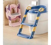 Nuevo Inodoro escalonado para niños, taburete plegable para pies, inodoro multifuncional para niños y niñas, orinal de entrenamiento, escalera para niños gris