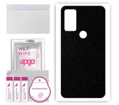 apgo Protective Skin Sticker for the back compatible with Motorola Moto G Play Gen 2, Wrap Film, Foil, Vinyl - Pattern Matte Black