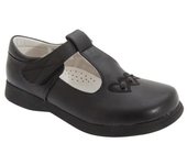 Zapatos de barra en T con cierre táctil para niñas de Boulevard 10 UK negro