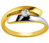 Anillo chapado en oro 'Câlin' de 2 tonos 52
