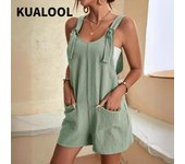 Mono de mujer a la moda, pantalones camisola cómodos e informales, pantalones mono con tirantes XL azul marino