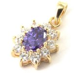 Les Trésors De Lily [M7080] - Colgante Chapado en Oro 'Victorina' Amatista Oro Blanco - 12x10 mm oro