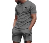 Conjunto deportivo de dos piezas para hombre, camiseta y pantalón de manga corta, ropa deportiva para running y fitness, verano 2024. S