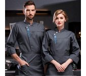 Chaqueta de Chef de manga larga para hombres y mujeres, uniforme de camarero de restaurante, abrigo de cocina, ropa de panadería Unisex XXXXL blanco