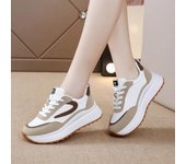 Zapatillas de deporte de piel sintética para mujer, antideslizantes, con cordones, suela gruesa, zapatos de skate, zapatos casuales para correr y caminar para mujer 35 negro