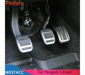 Cubierta de pedales de coche para Peugeot 308 3008 408 4008 5008 para Citroen C5 Aircross Pedal de freno de acelerador de acero inoxidable AT