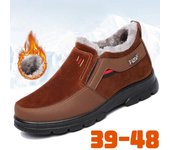 Zapatos de invierno para hombre, botas informales de algodón de talla grande, zapatos acolchados para hombre, talla grande 39-48 45 negro