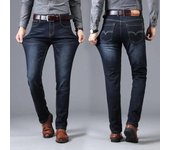 Pantalones vaqueros para hombre, pantalones casuales ajustados, pantalones vaqueros elásticos, pantalones rectos ajustados para hombre, pantalones vaqueros de moda, pantalones pitillo sólidos, ropa para hombre 40 negro