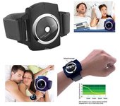 Pulsera electrónica antirronquidos con infrarrojos: previene los ronquidos durante el sueño. negro