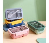 Fiambrera portátil rectangular/cuadrada para niños, recipiente hermético para almuerzo, con vajilla, apto para microondas, para adultos.