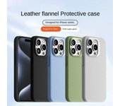 Fundas de cuero Magsafe de lujo para iPhone 15 14 13 12 Pro Max Plus Funda trasera magnética de franela de alta calidad For iPhone 12 negro
