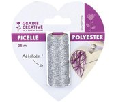 Bobine de ficelle Métalisée Argent 25m - Graine créative Argenté