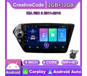 9 pulgadas Android Carplay para Kia RIO 3 2011-2016 auto Radio Multimedia reproductor de vídeo navegación GPS WIFI 2 + 32GB 1+16GB