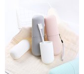 Caja de viaje para cepillos de dientes, estuche para tazas, pasta, accesorios de baño, soporte cubierto, taza para acampar 1Pc blanco