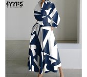 YYFS Moda Mujer Otoño Invierno Manga Larga Cuello POLO Vestidos Casuales L