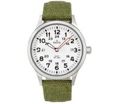 Ratio Quest Reloj Field para Hombre Correa de Lona Zafiro Cuarzo RTQ027 100M Edición Lewis y Clark blanco