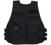 Chaleco transpirable para niños, chaleco protector para juegos de combate y caza al aire libre, color negro, talla S S