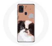 Coque Samsung Galaxy A21S Épagneul japonais Noir et Blanc Race de chiens