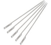 5 brochetas planas de titanio de 10 pulgadas para barbacoa, para exteriores, patio, picnic, barbacoa, parrilla, brochetas, palitos de barbacoa gris