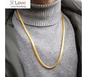 Collar de cadena de espiga de 6 mm y 24,8 pulgadas de color dorado estilo hip hop para hombres y mujeres, regalo de joyería 50cm oro
