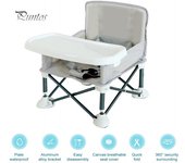 Silla de playa para bebé al aire libre con almohadillas antideslizantes, alta estabilidad, fuerte soporte de carga, silla plegable compacta portátil, mesa de cena para niños color rosa
