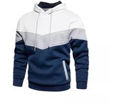 Sudadera con capucha de empalme para hombre, sudadera con capucha de manga larga para otoño e invierno, sudadera holgada y cálida, ropa deportiva, chaqueta informal S
