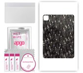 Adhesivo protector de piel para la parte trasera compatible con Apple iPad Pro 11 (2020), Película envolvente, lámina, vinilo - Patrón Pixel negro carbón
