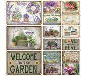 Decoración Retro, cartel de Metal de lavanda, cartel de estaño, carteles de girasol Vintage, cartel de estaño de flores, decoración de pared de margaritas para regalo de jardín y hogar 20x30cm