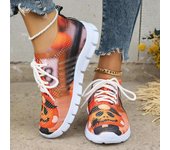Zapatillas de deporte tejidas con estampado de moda para mujer, nuevas zapatillas deportivas de correr de malla transpirables para otoño, zapatos planos informales para mujer, calzado sin cordones con suela suave 20 35