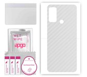 apgo Protective Skin Sticker for the back compatible with Wiko Power U30, Wrap Film, Foil, Vinyl - Pattern Transparent Carbon