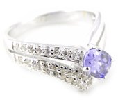 Anillo de Plata 'Scarlett' con Tanzanita 56 azul