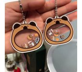 Lindo llavero colgante de capibara con balancín de acrílico, modelo de pareja de alta apariencia, como regalo para buenos amigos.
