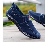 Zapatos de lona de moda para hombre, zapatos casuales sin cordones para hombre para verano 2024, nuevos mocasines para conducir al aire libre, mocasines vintage de moda para hombre. 39 negro