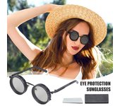 Gafas de sol polarizadas redondeadas de 1 a 12 velocidades ajustables con filtro ND para protección contra la luz azul del sol Gafas retro hechas a mano para hombres y mujeres plata